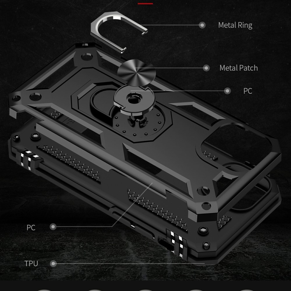 Hybridikuori Tech Ring iPhone 13 Mini musta