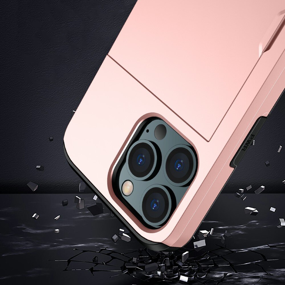 Case Cardslot iPhone 13 Pro Vaaleanpunainen