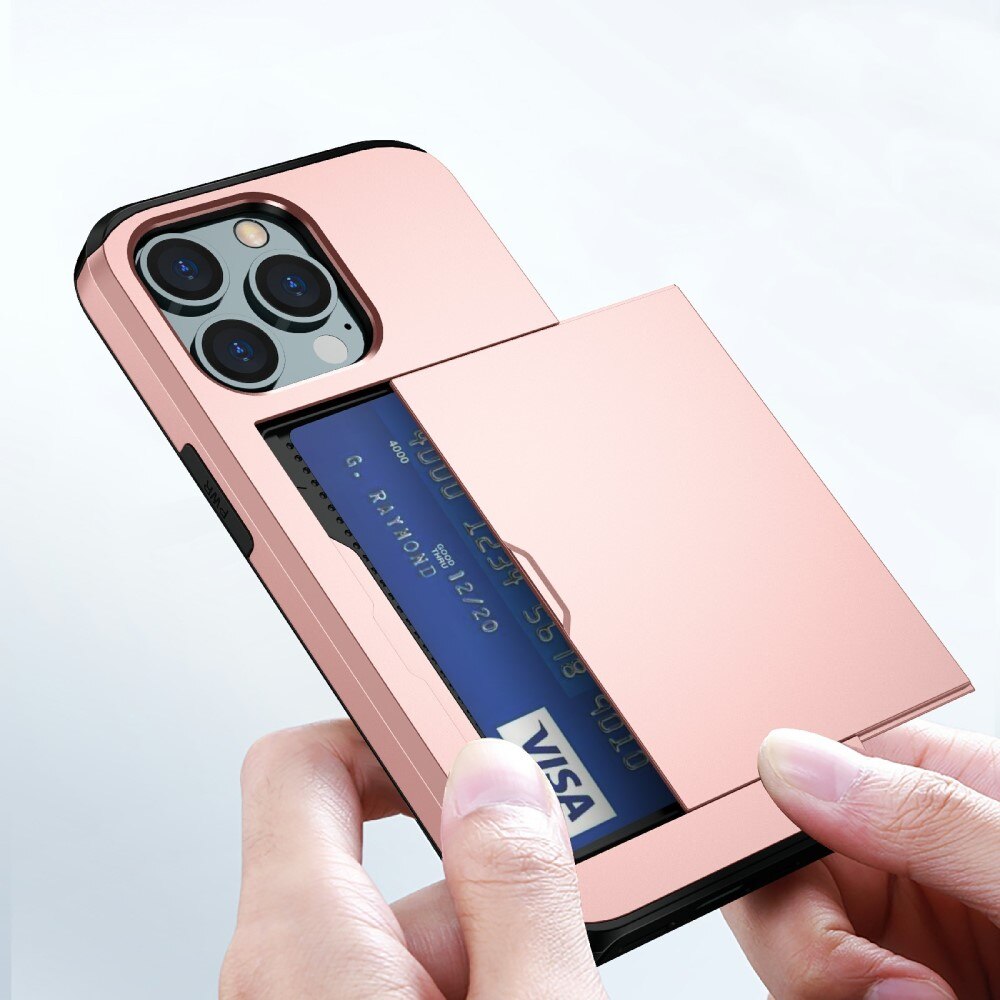 Case Cardslot iPhone 13 Pro Vaaleanpunainen