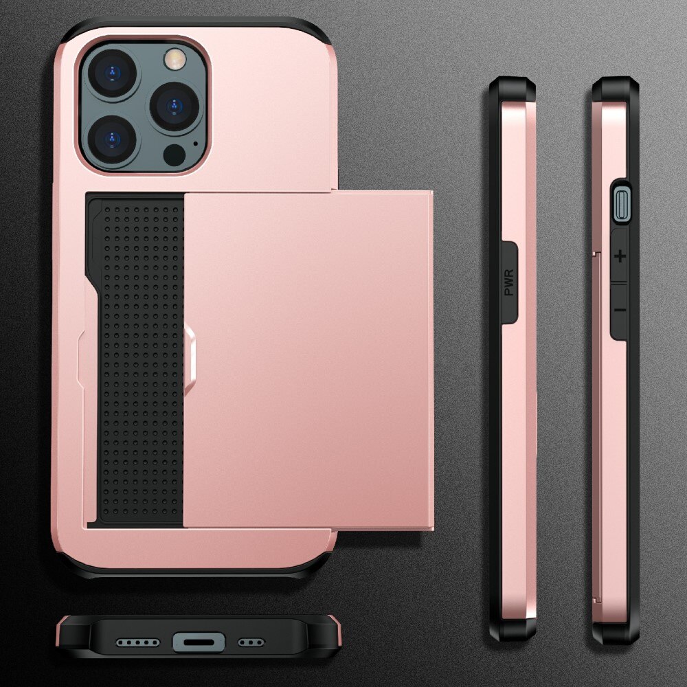 Case Cardslot Apple iPhone 13 Pro Max Vaaleanpunainen