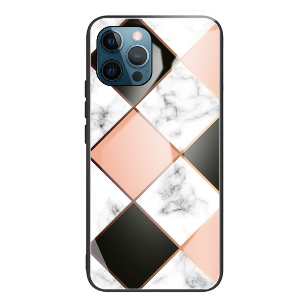 Panssarilasi Kuori Apple iPhone 13 Pro geometrinen marmori vaaleanpunainen