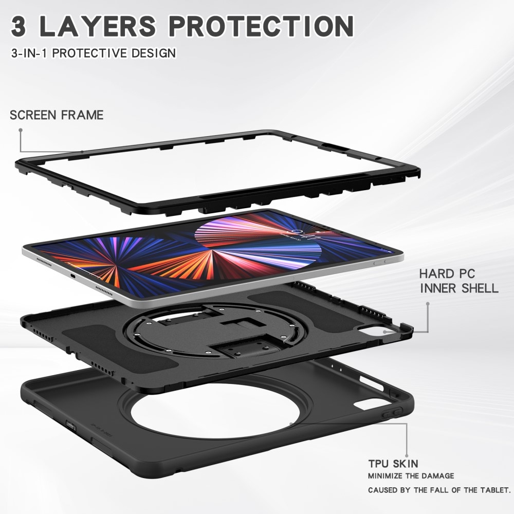 Iskunkestävä Hybridikuori iPad Pro 12.9 5th Gen (2021) musta