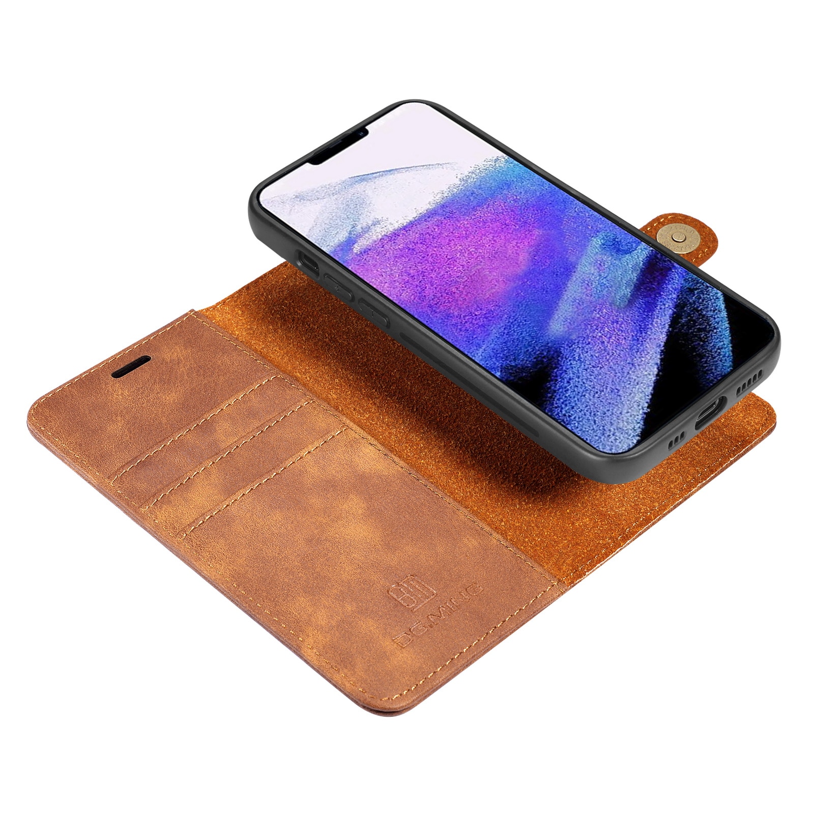 Magnet Wallet iPhone 13 Pro Max Cognac