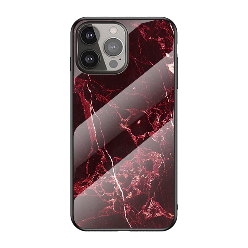Panssarilasi Kuori Apple iPhone 13 Pro punainen marmori