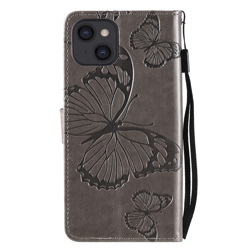 Nahkakotelo Perhonen Apple iPhone 13 Harmaa