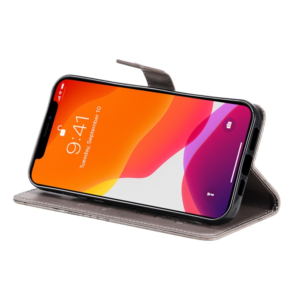 Nahkakotelo Perhonen Apple iPhone 13 Pro Harmaa