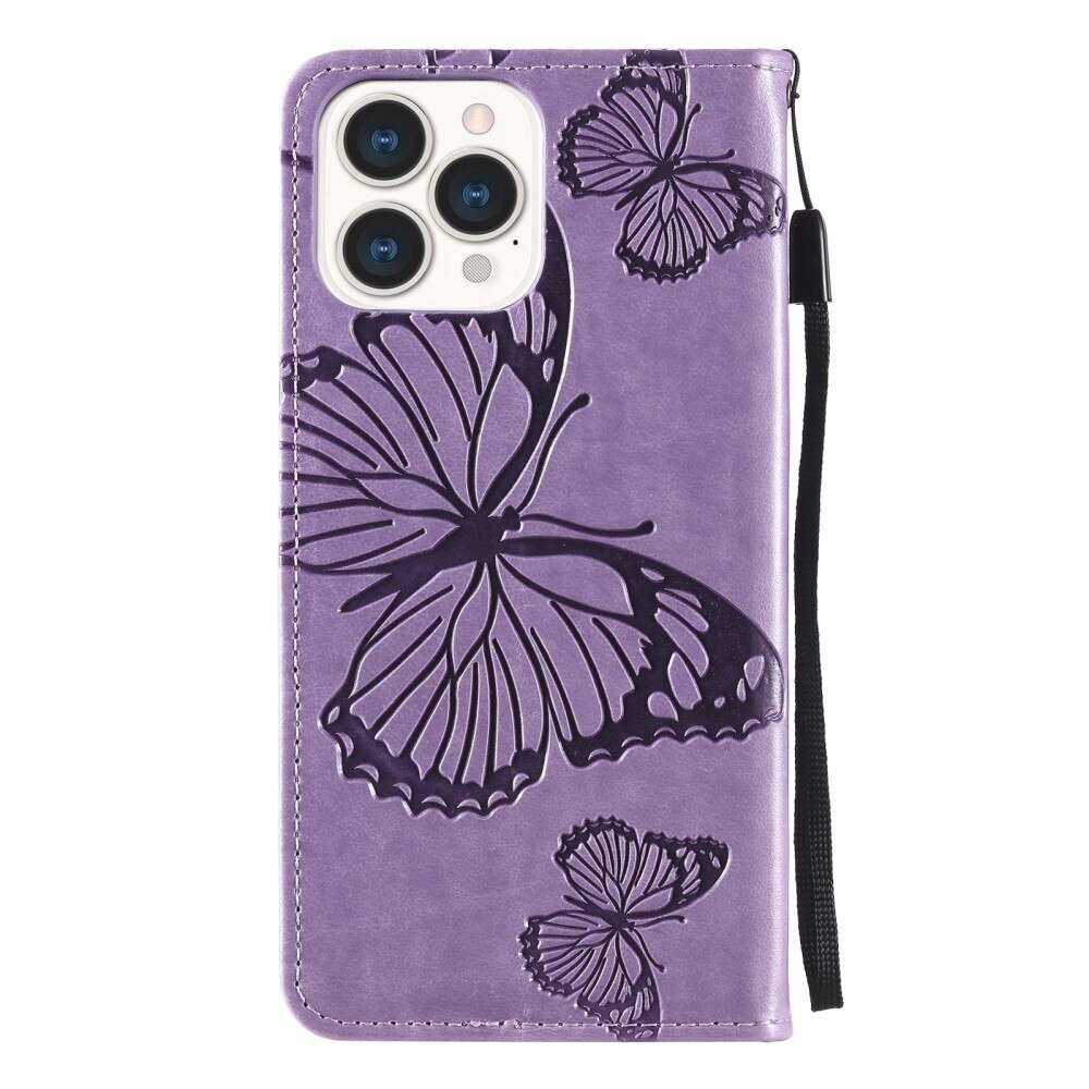 Nahkakotelo Perhonen Apple iPhone 13 Pro Liila