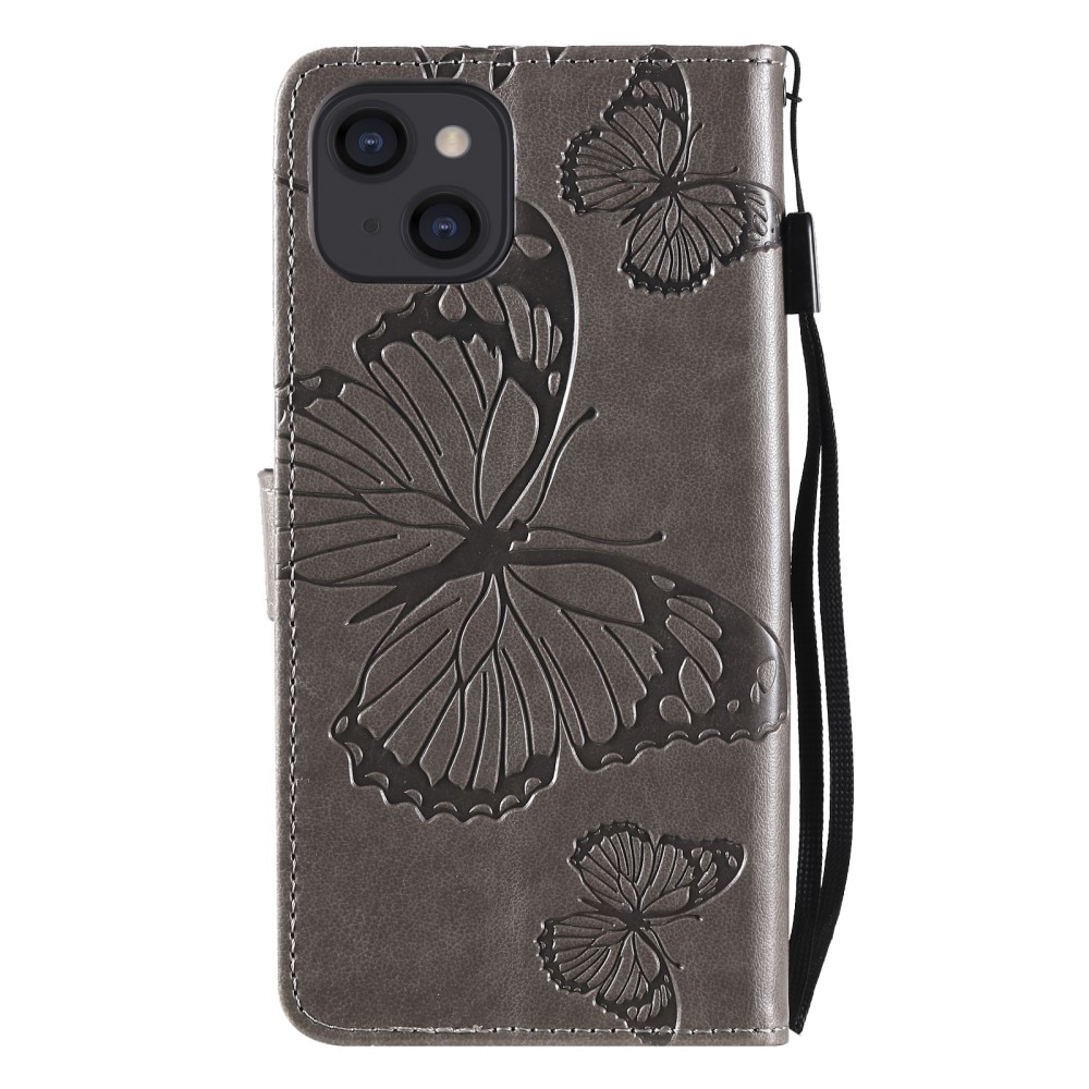Nahkakotelo Perhonen Apple iPhone 13 Mini Harmaa