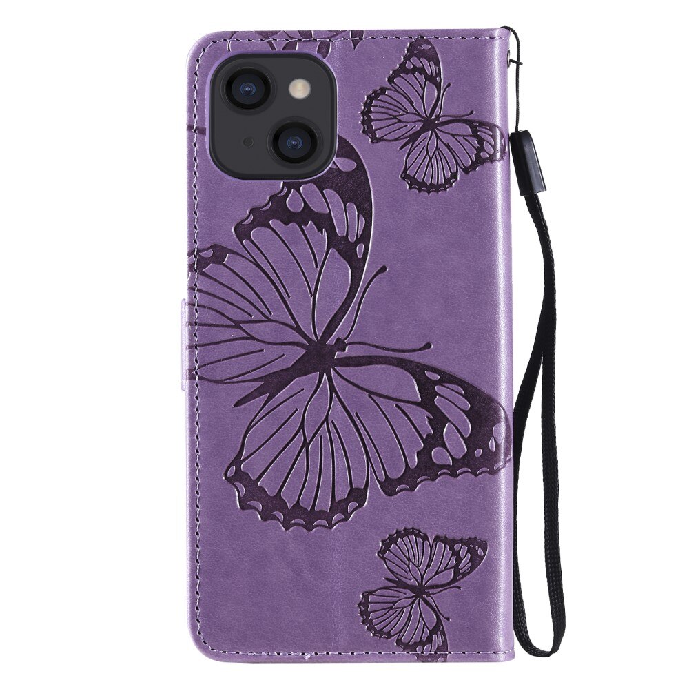 Nahkakotelo Perhonen Apple iPhone 13 Mini Liila
