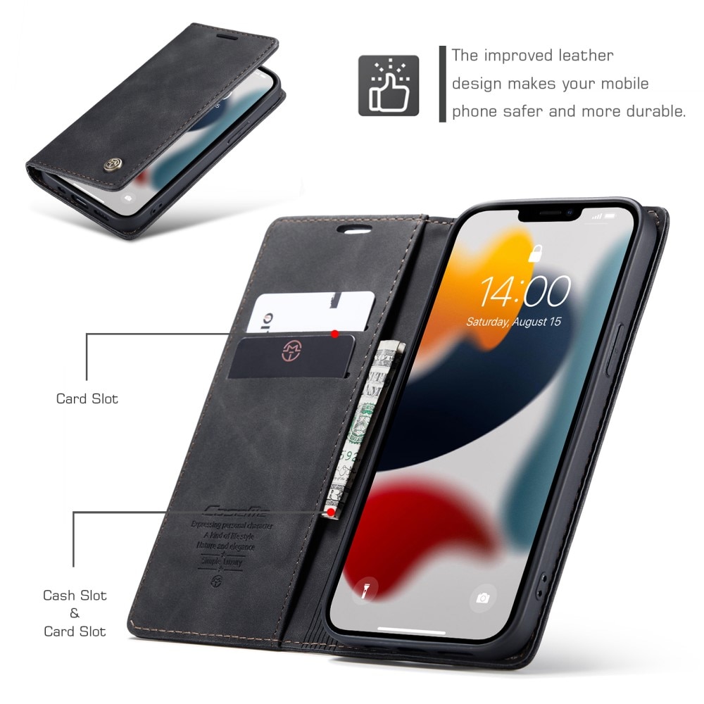 Slim Lompakkokotelo iPhone 13 Pro Musta