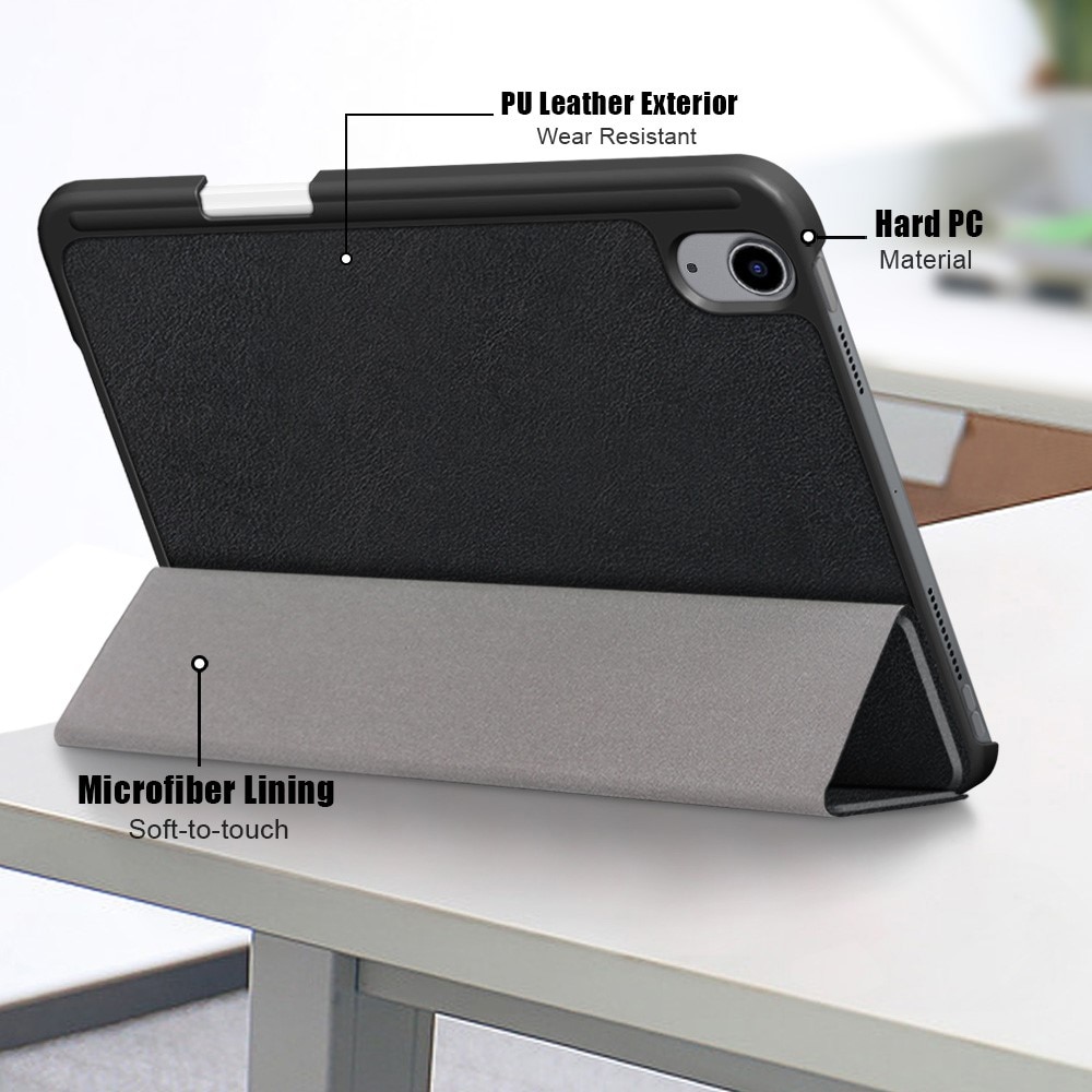 Kotelo Tri-fold Kynäpidikkeellä iPad Mini 6th Gen (2021) musta