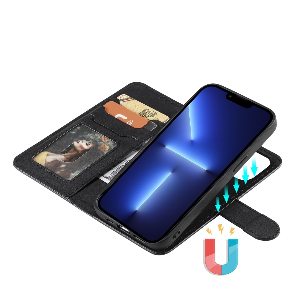 Magneettinen lompakko iPhone 13 Pro musta