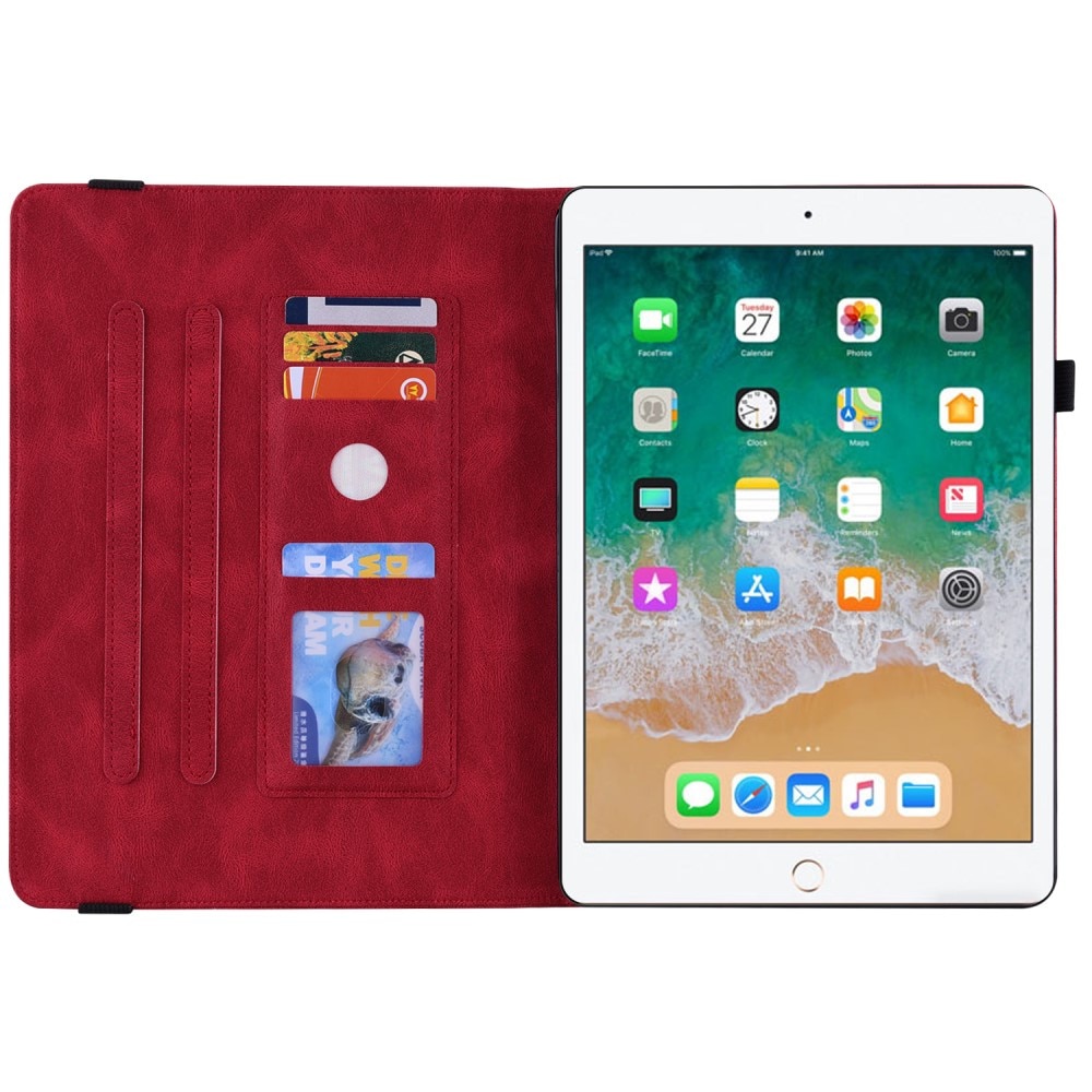 Nahkakotelo Perhonen iPad 9.7 6th Gen (2018) punainen