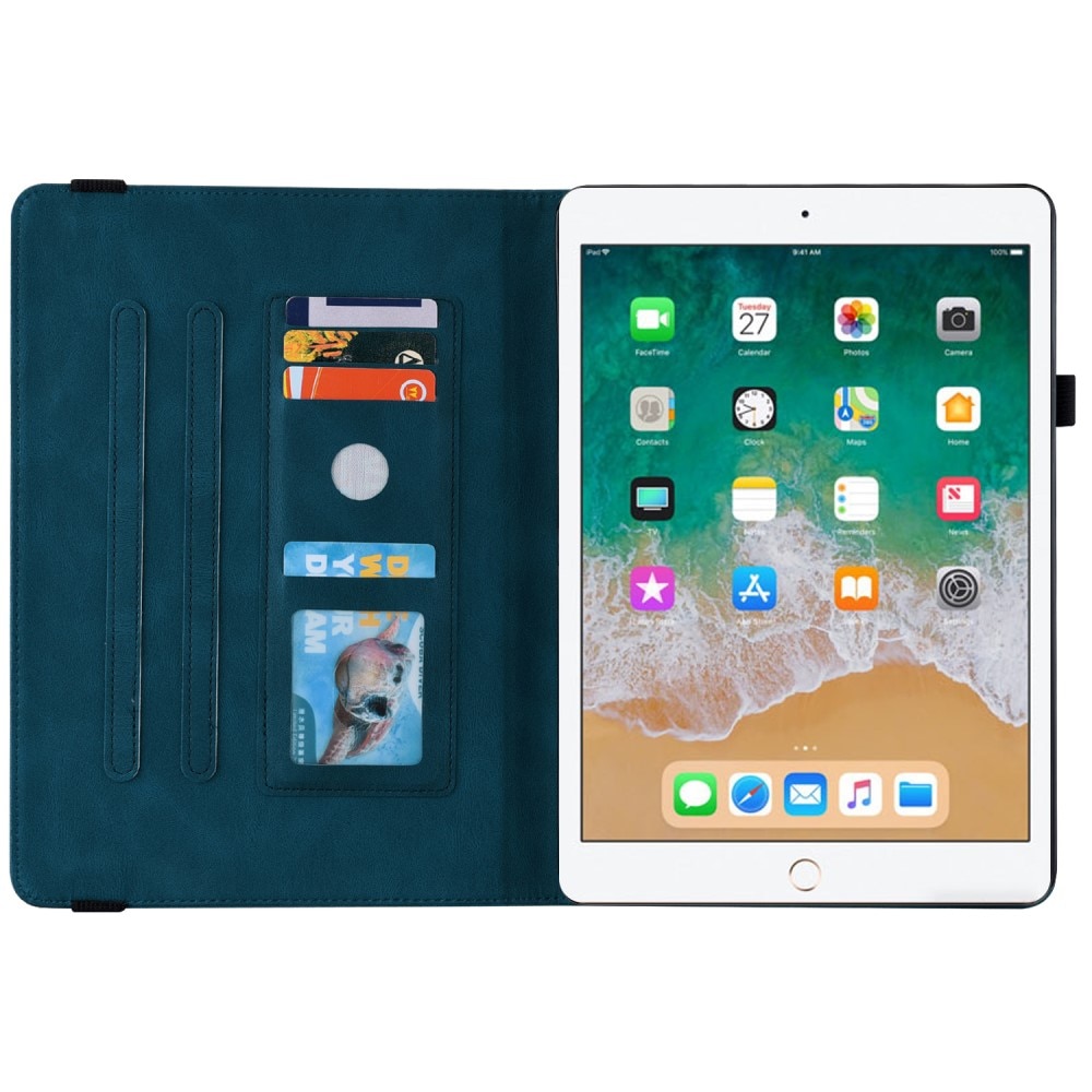 Nahkakotelo Perhonen iPad 9.7 5th Gen (2017) sininen