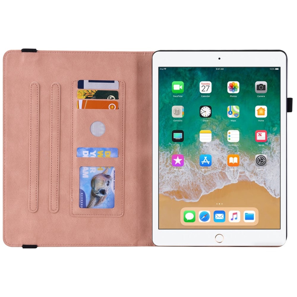 Nahkakotelo Perhonen iPad 9.7 5th Gen (2017) vaaleanpunainen