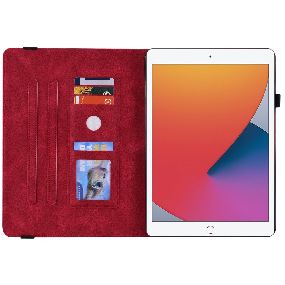 Nahkakotelo Perhonen iPad 10.2 7th Gen (2019) punainen