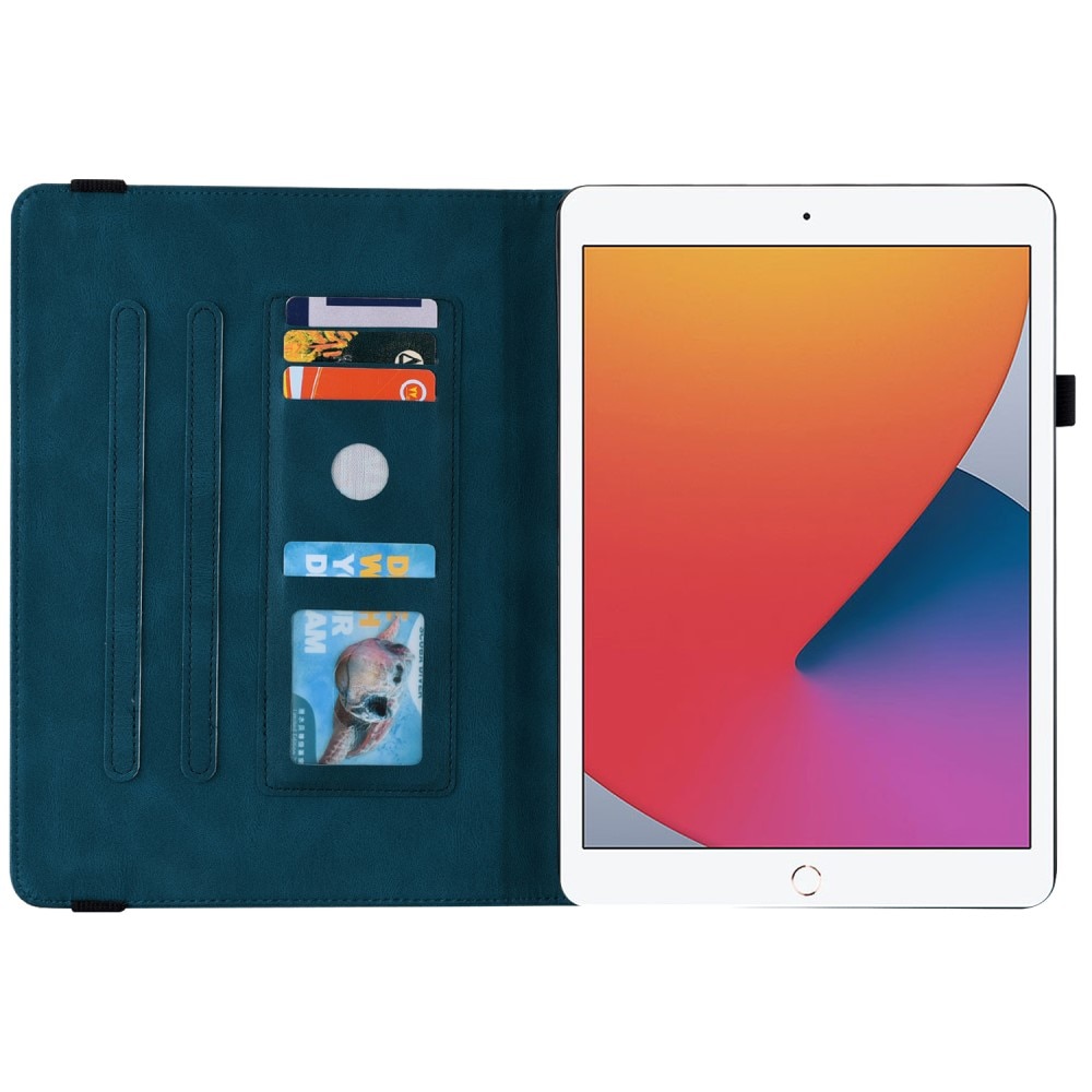 Nahkakotelo Perhonen iPad 10.2 8th Gen (2020) sininen