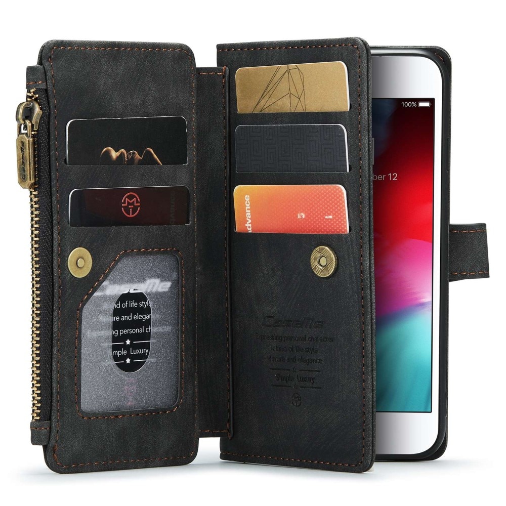 Zipper Wallet iPhone SE (2020) musta