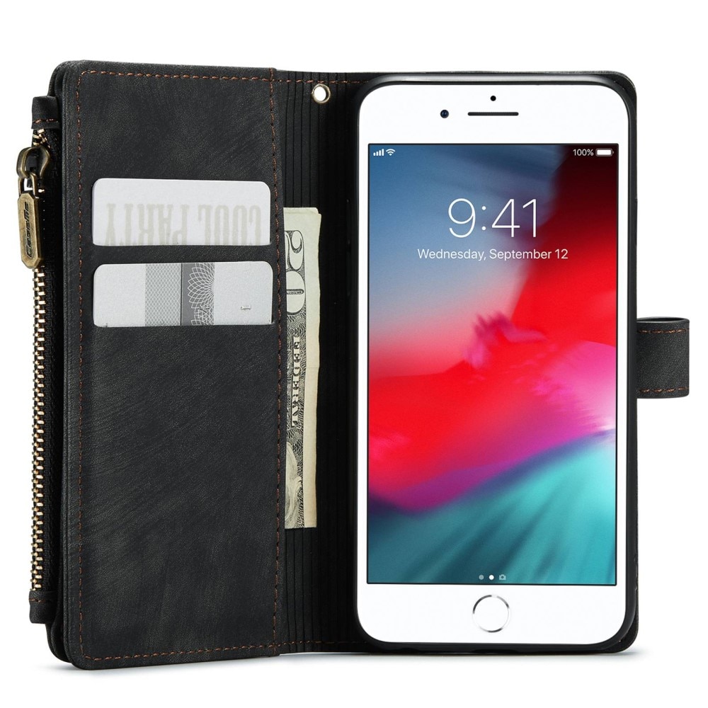 Zipper Wallet iPhone SE (2020) musta