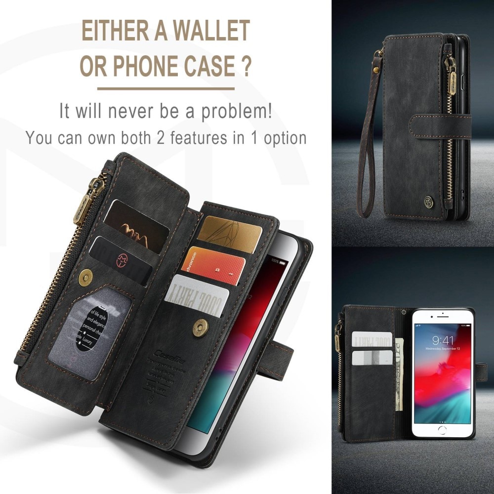 Zipper Wallet iPhone SE (2022) musta
