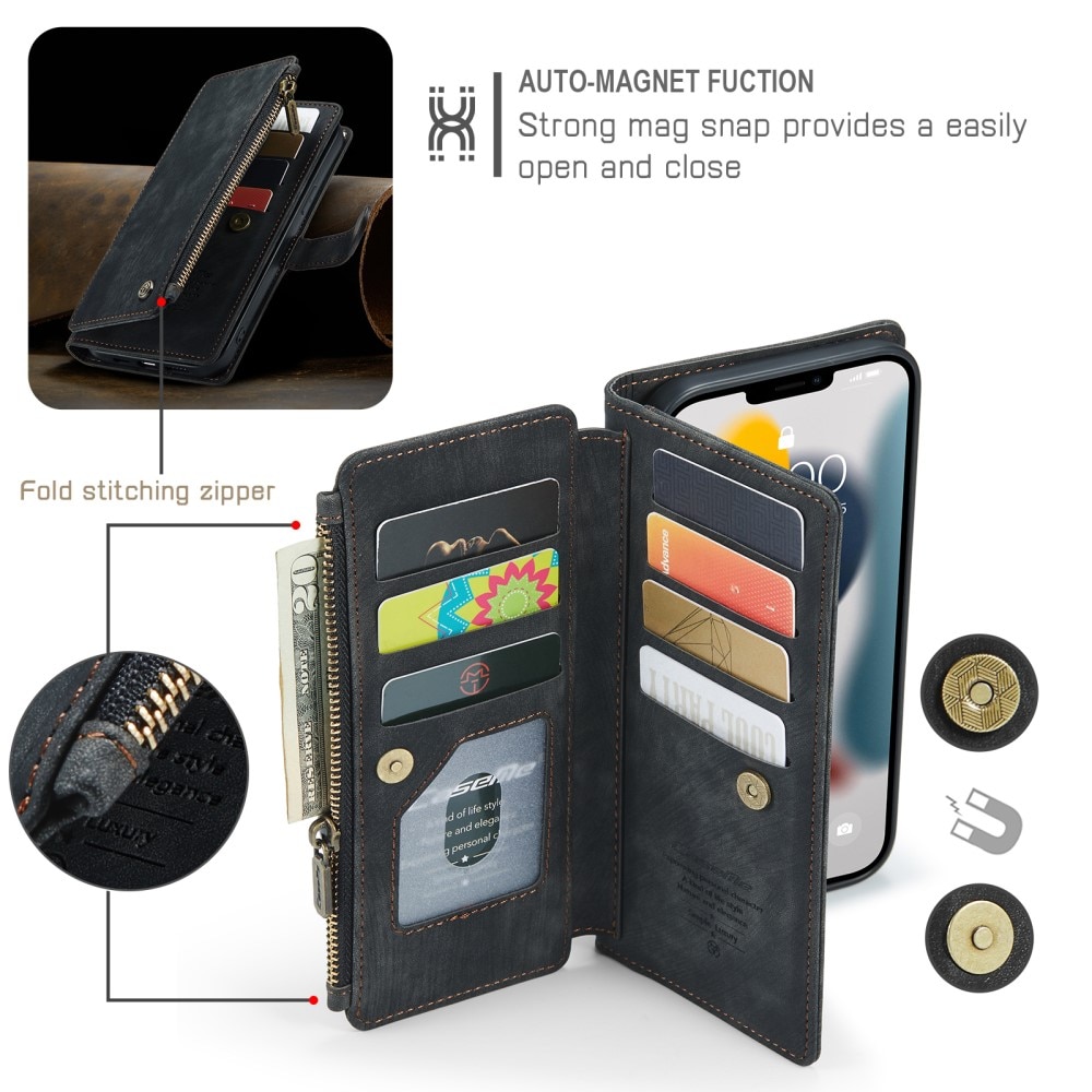 Zipper Wallet iPhone 13 Pro Max musta