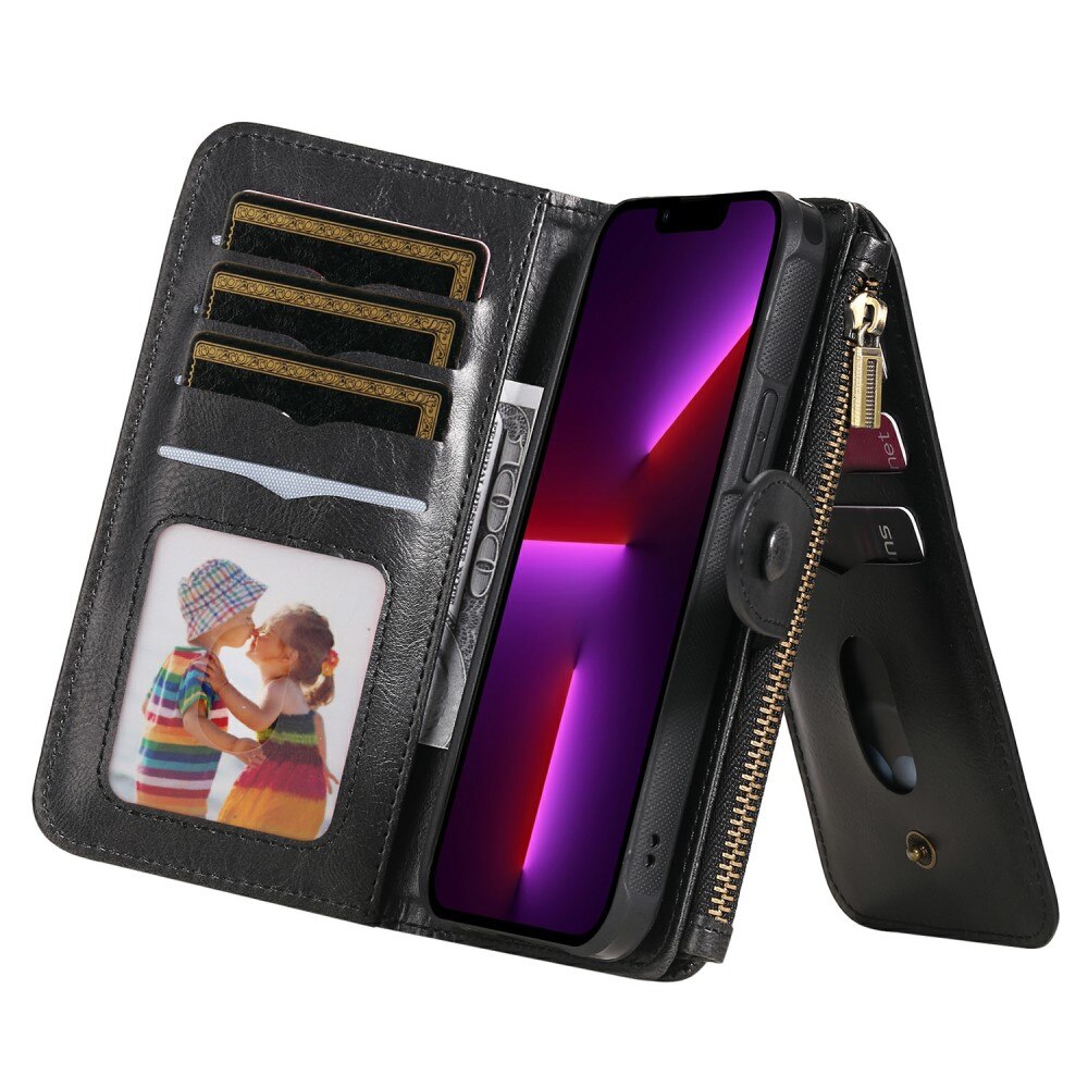 Magnet Leather Multi-Wallet iPhone 13 Pro musta