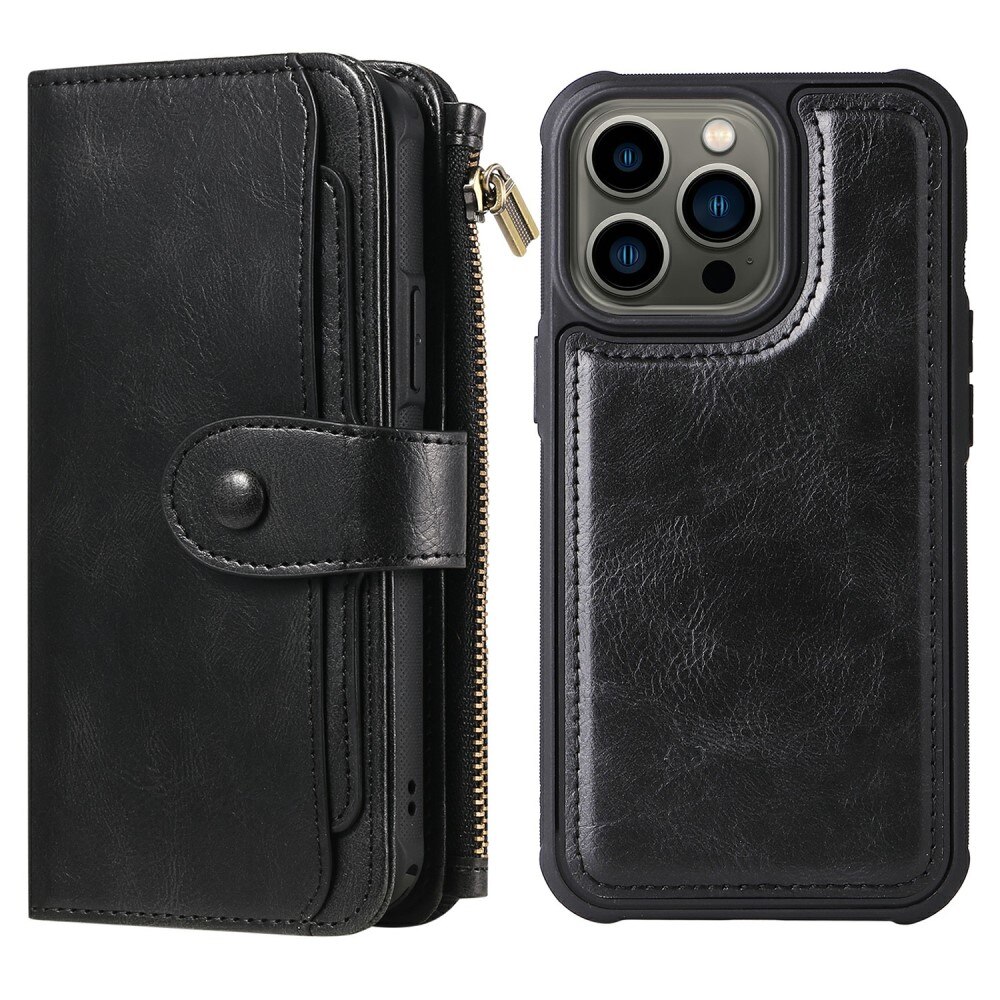 Magnet Leather Multi-Wallet iPhone 13 Pro musta