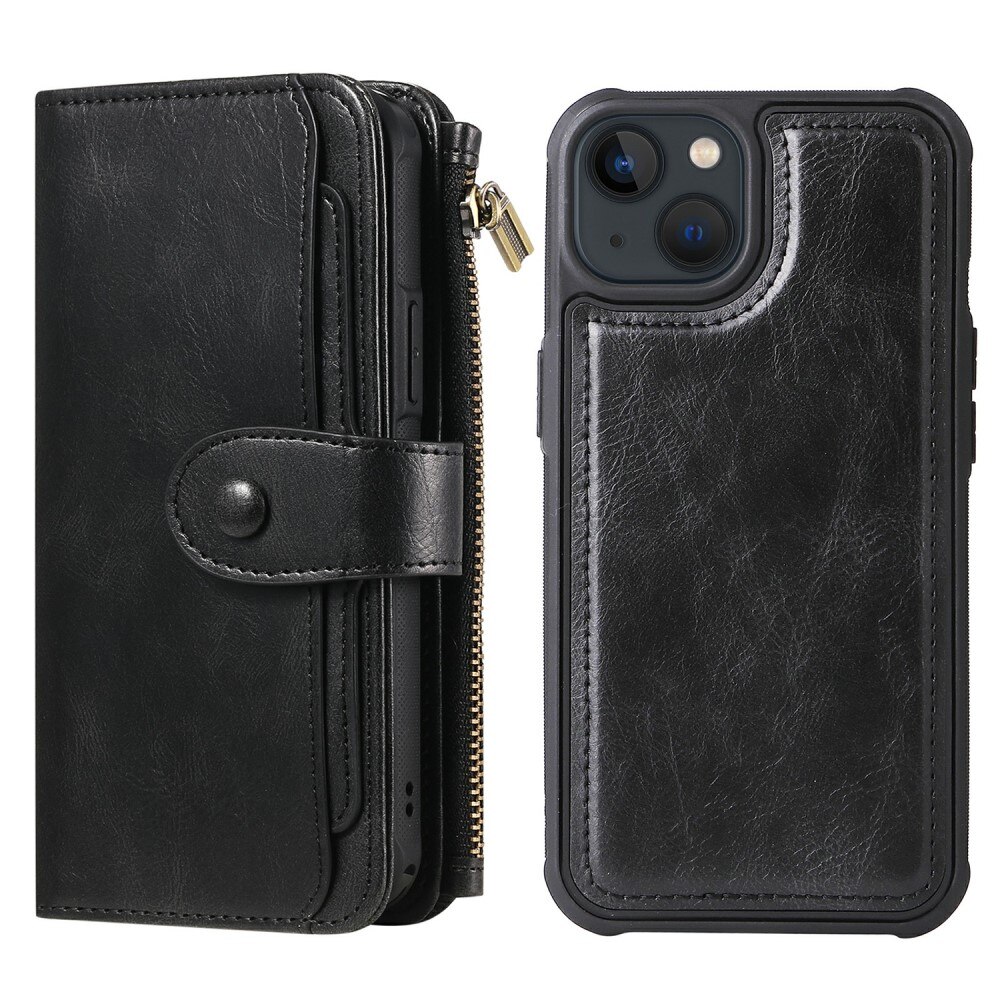 Magnet Leather Multi-Wallet iPhone 13 musta