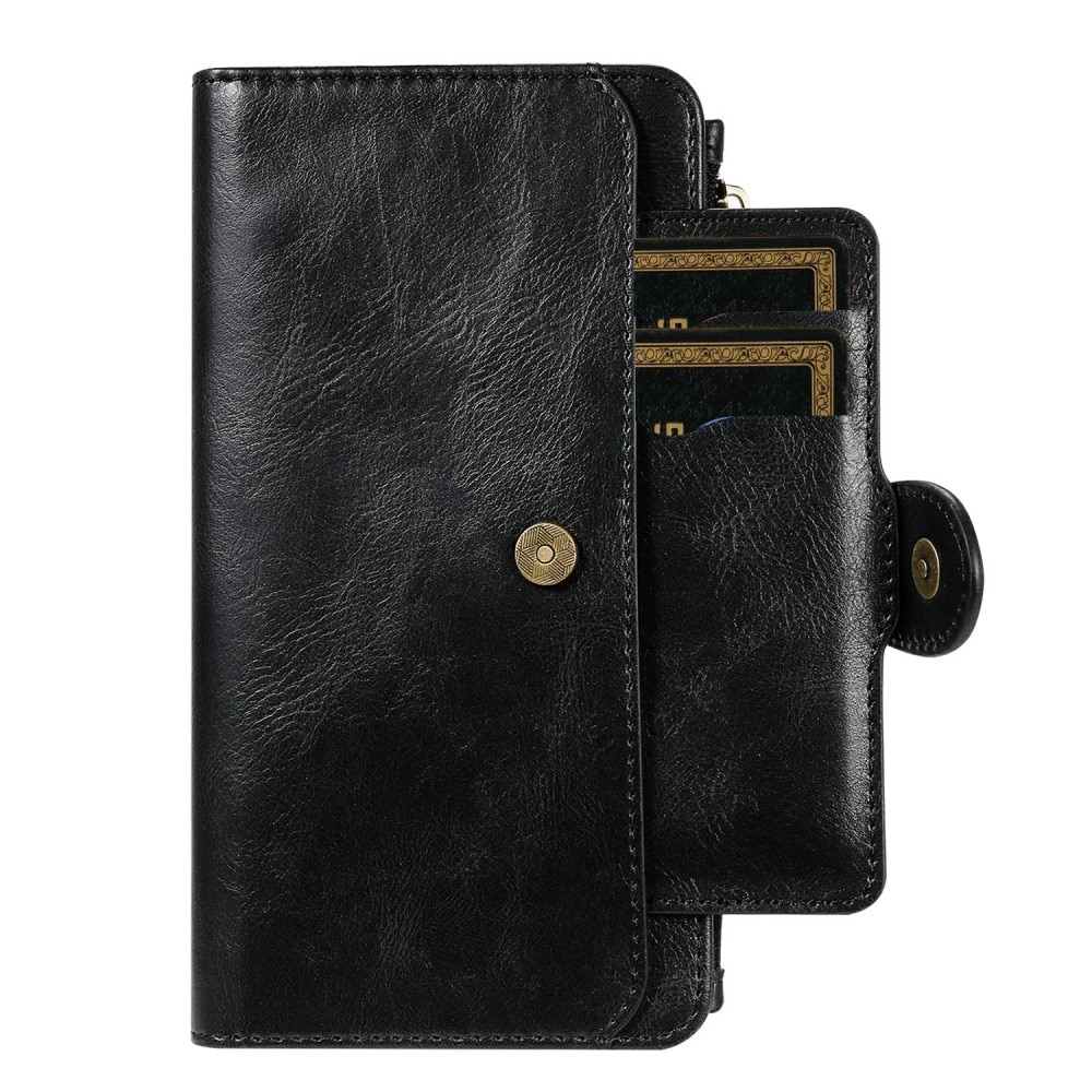 Magnet Leather Multi-Wallet iPhone 13 musta