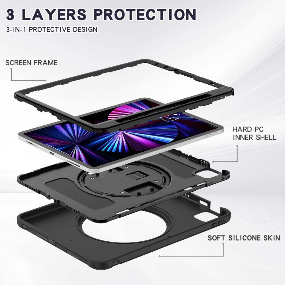 Iskunkestävä Hybridikuori iPad Pro 11 3rd Gen (2021) musta