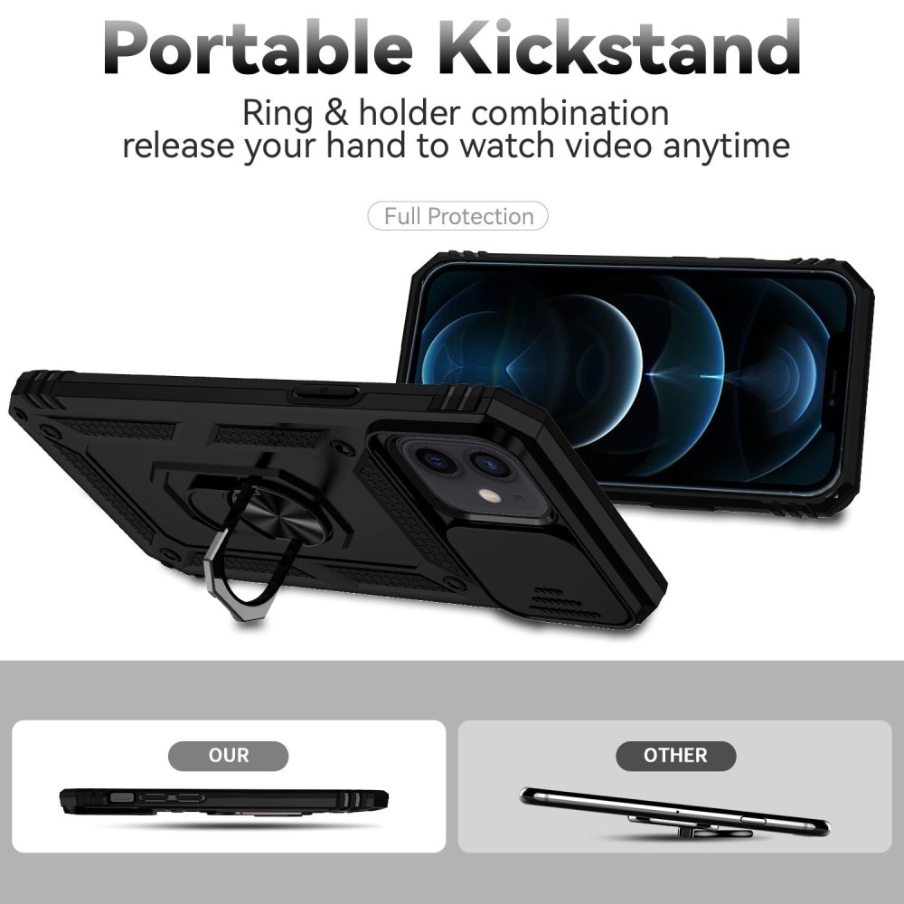 Hybridikuori Ring+Camera Protection iPhone 12/12 Pro musta