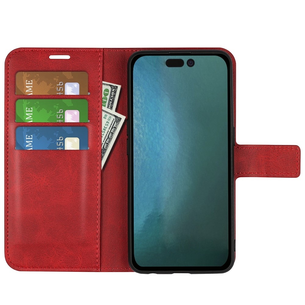 Leather Wallet iPhone 14 Pro Red
