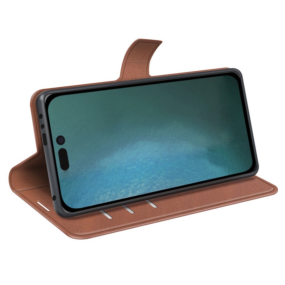 Leather Wallet iPhone 14 Pro Brown