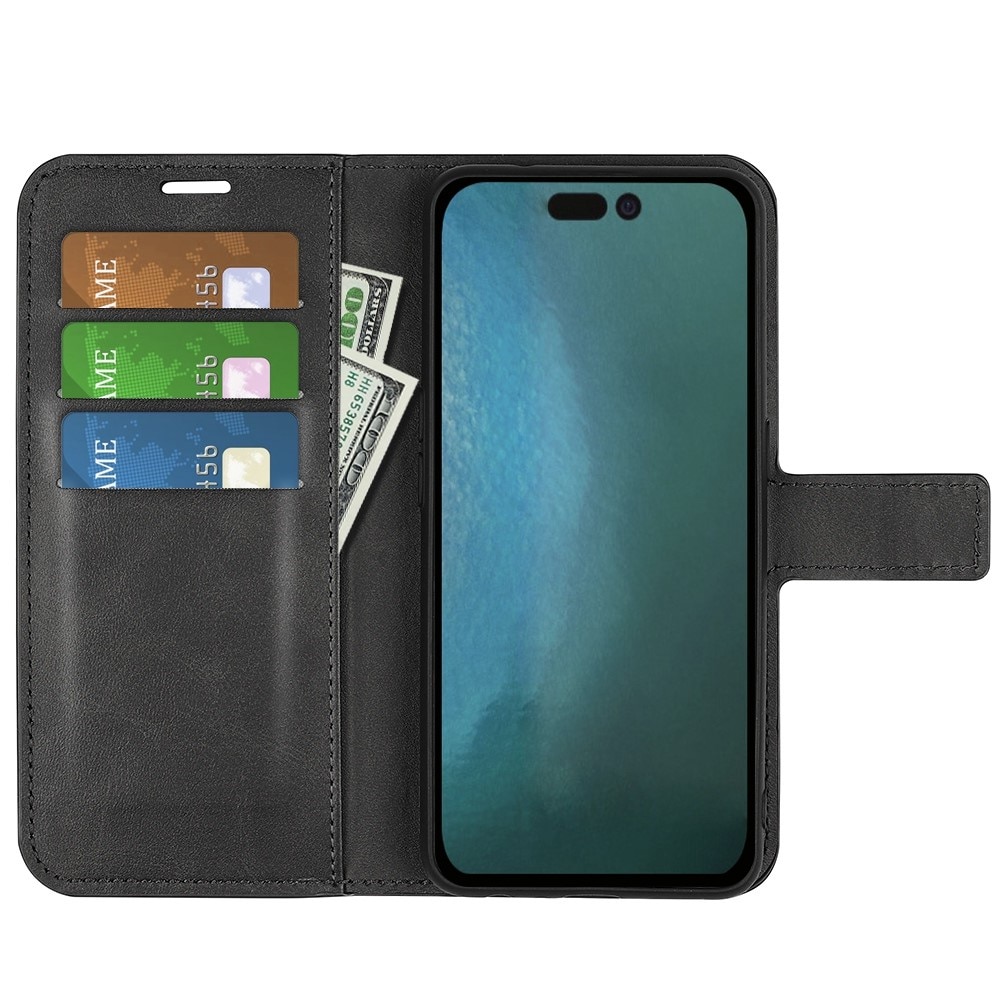 Leather Wallet iPhone 14 Black