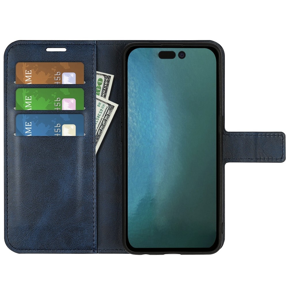 Leather Wallet iPhone 14 Blue