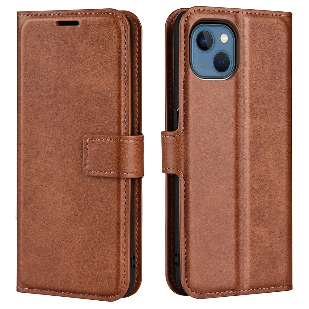 Leather Wallet iPhone 14 Brown