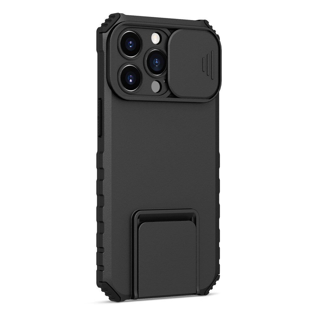 iPhone 13 Pro Kickstand Kotelo Kamerasuojalla Musta