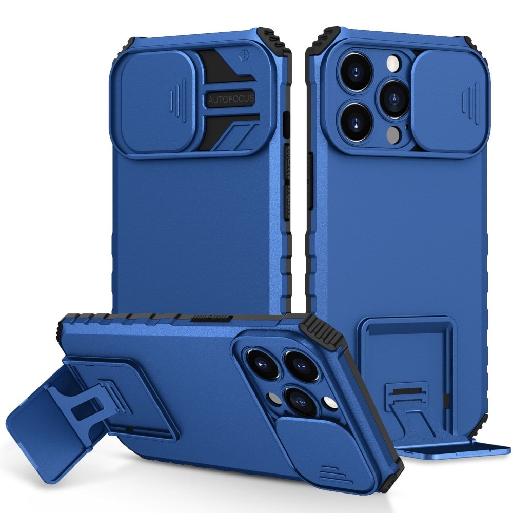 iPhone 13 Pro Kickstand Kotelo Kamerasuojalla sininen