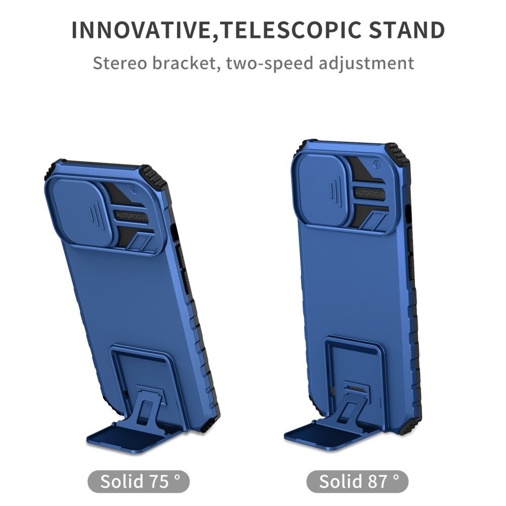 Apple iPhone 13 Pro Kickstand Kotelo Kamerasuojalla Sininen