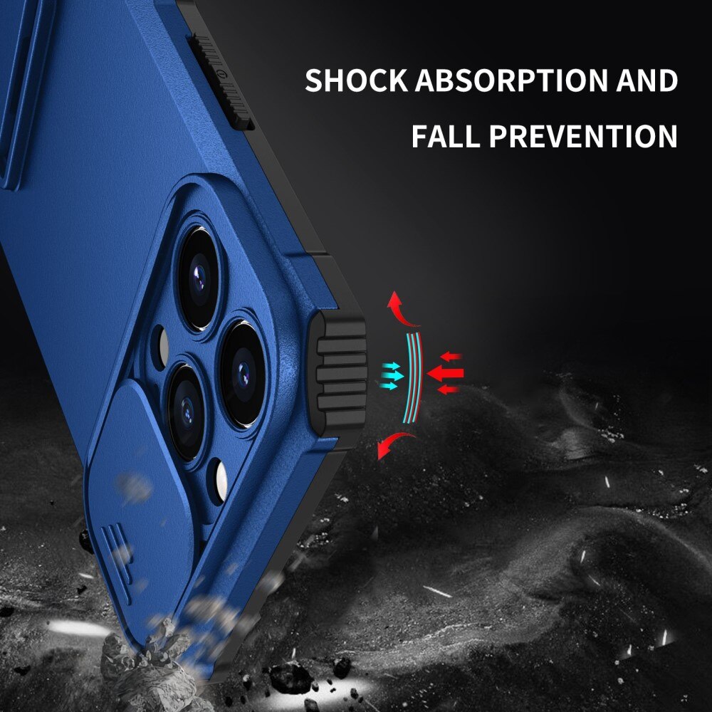 Apple iPhone 13 Pro Kickstand Kotelo Kamerasuojalla Sininen
