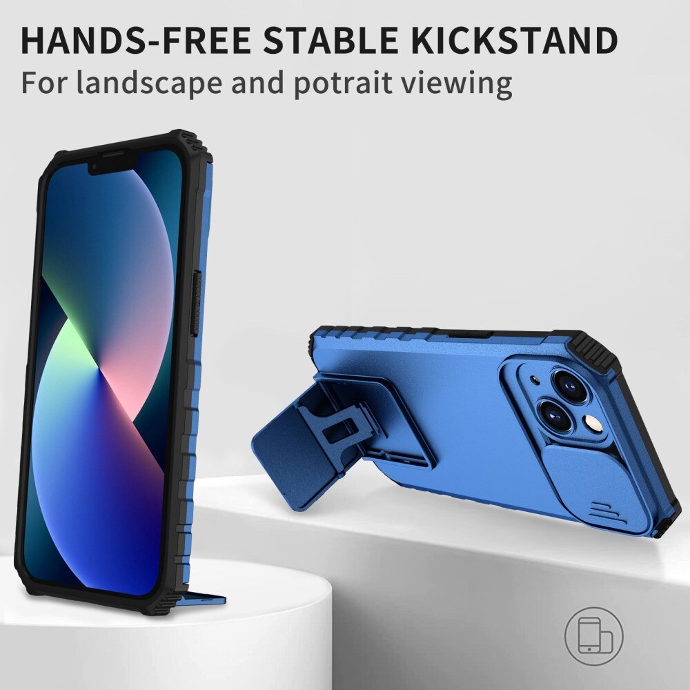 Apple iPhone 13 Pro Kickstand Kotelo Kamerasuojalla Sininen