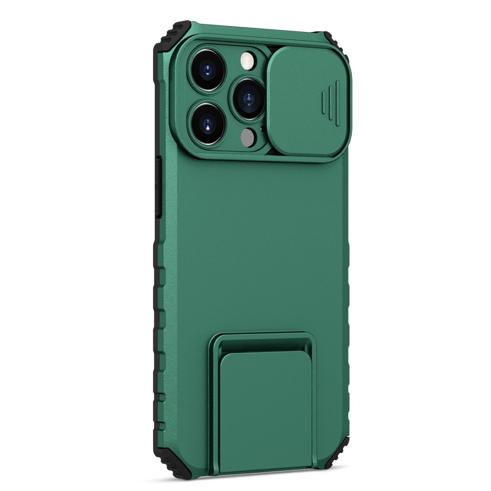 iPhone 13 Pro Kickstand Kotelo Kamerasuojalla vihreä
