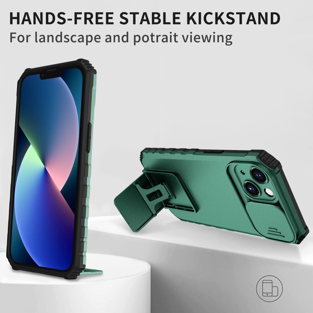 Apple iPhone 13 Pro Kickstand Kotelo Kamerasuojalla Vihreä