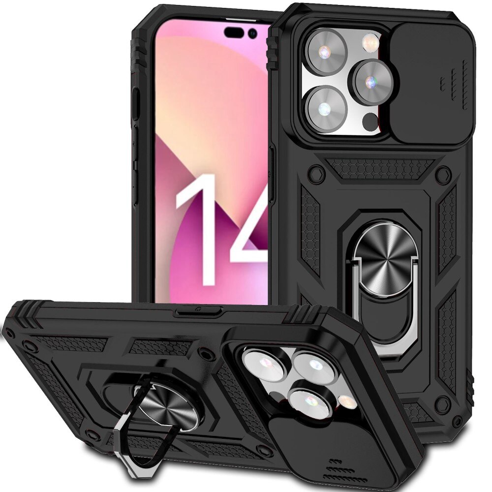 Hybridikuori Ring + Kamerasuojalla iPhone 14 Pro Max Musta
