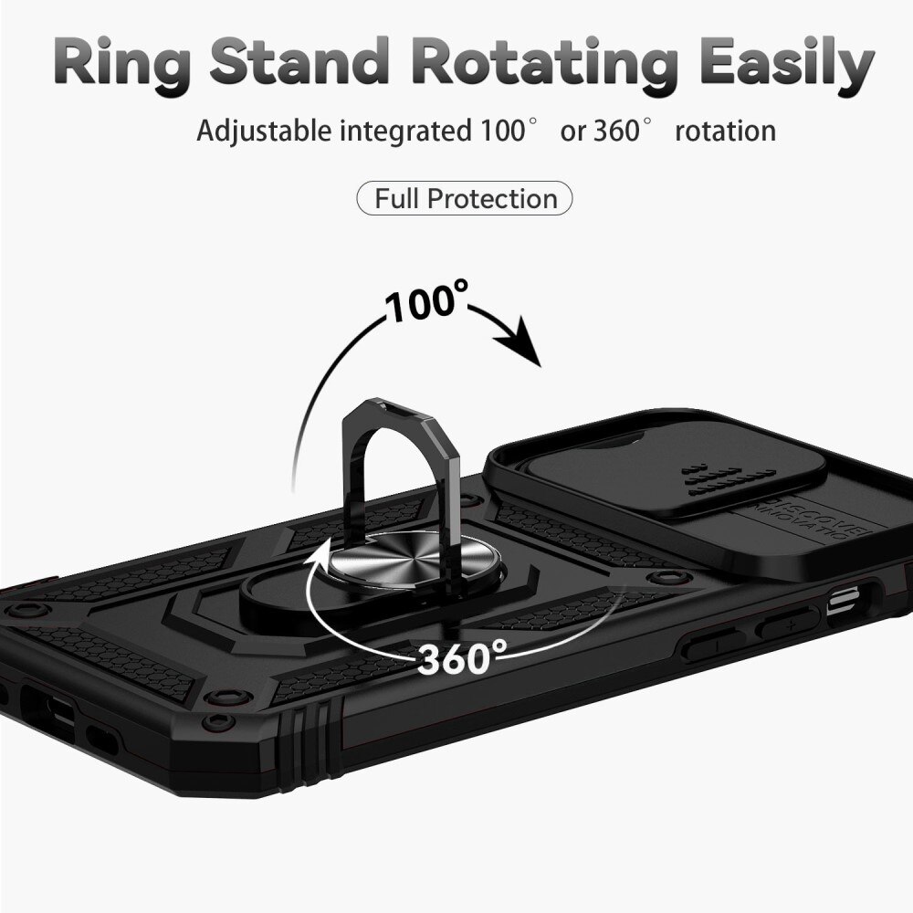 Hybridikuori Ring + Kamerasuojalla iPhone 14 Pro Max Musta