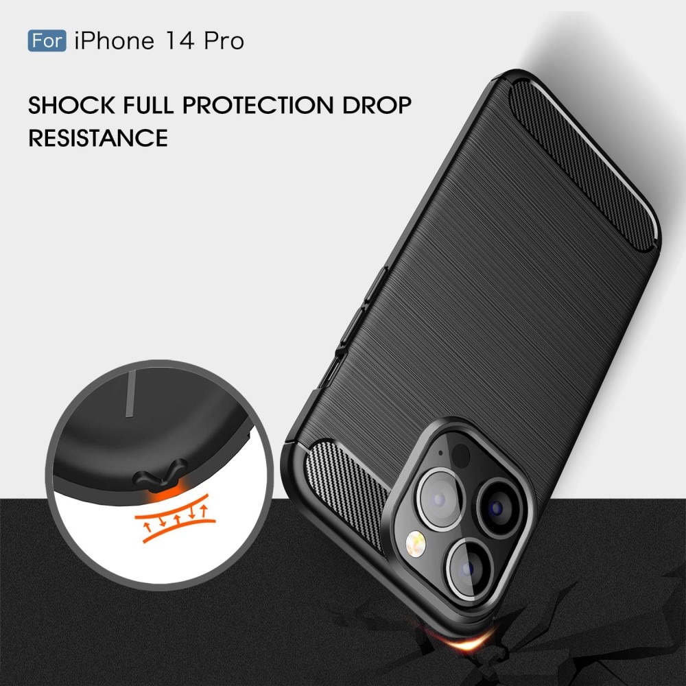 iPhone 14 Pro Kuori TPU Brushed Musta
