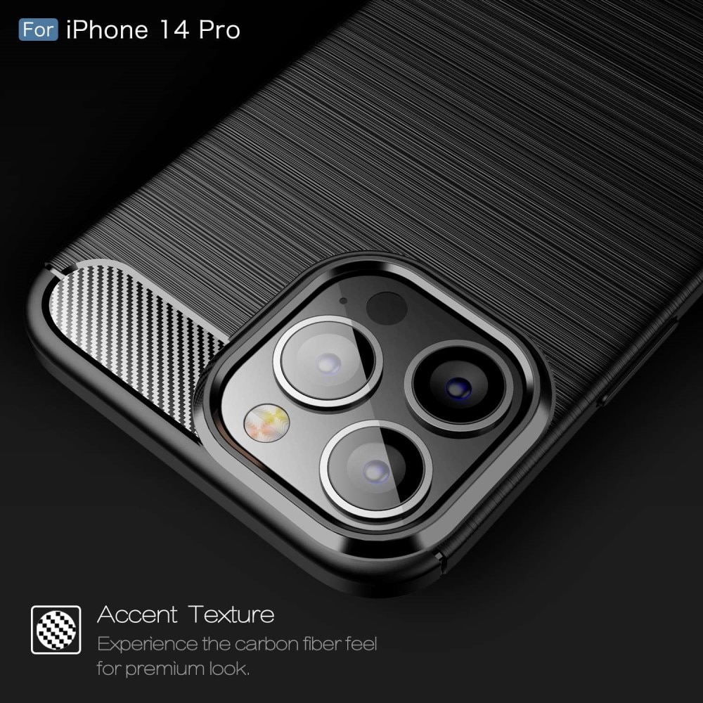 iPhone 14 Pro Kuori TPU Brushed Musta