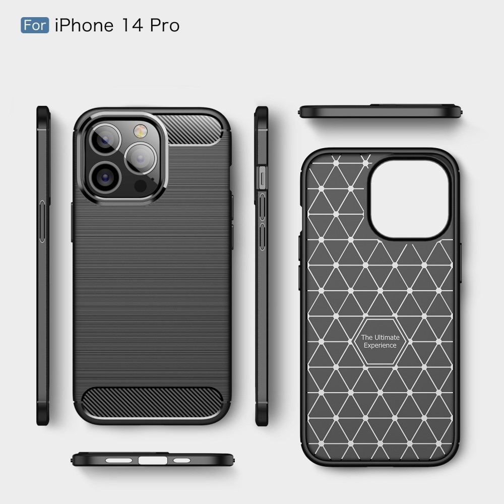 iPhone 14 Pro Kuori TPU Brushed Musta