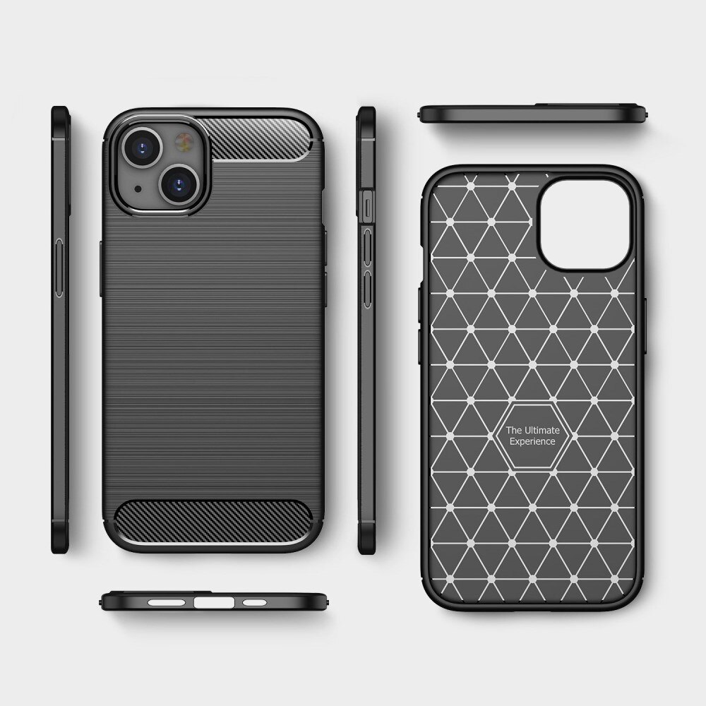 iPhone 14 Kuori TPU Brushed Musta
