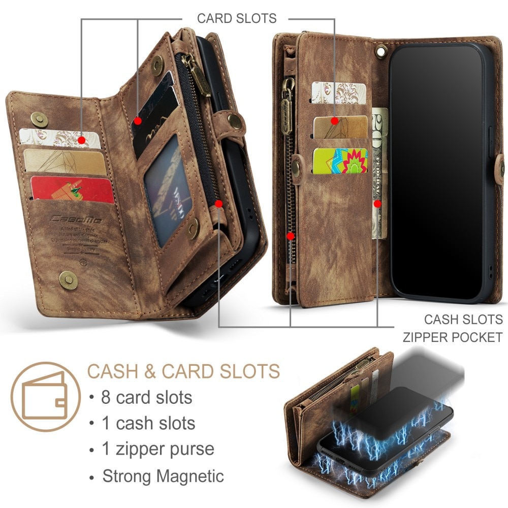 Multi-slot Suojakotelo iPhone 7 Plus/iPhone 8 Plus Ruskea